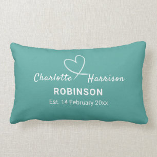 Coussin Rectangle Nouveau marié Couples Mariage Date Personnalisée