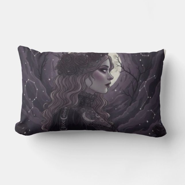 Coussin Rectangle NOX FLORESCENS - Dark Gothic Queen of Roses and St (Recto)