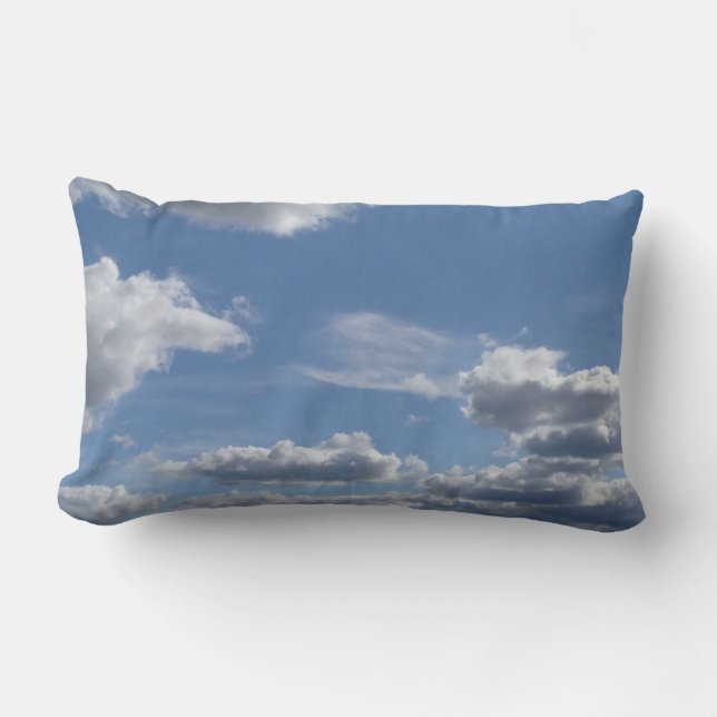 Coussin Rectangle Nuages blancs dans un carreau de ciel bleu (Recto)