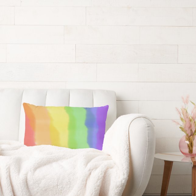 Coussin Rectangle Nuances d'aquarelle sous le drapeau arc-en-ciel PR (Canapé)