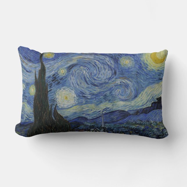 Coussin Rectangle Nuit étoilée, peinture à l'huile, Vincent Van Gogh (Recto)