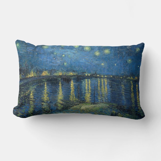 Coussin Rectangle Nuit étoilée sur le Rhône (par van Gogh) (Recto)