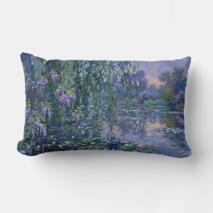 Coussin Rectangle Nymphéas impressionnistes et saule pleureur