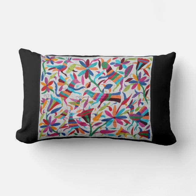 Coussin Rectangle Oaxaca Mexique Boho ethnique hispanique maya (Recto)