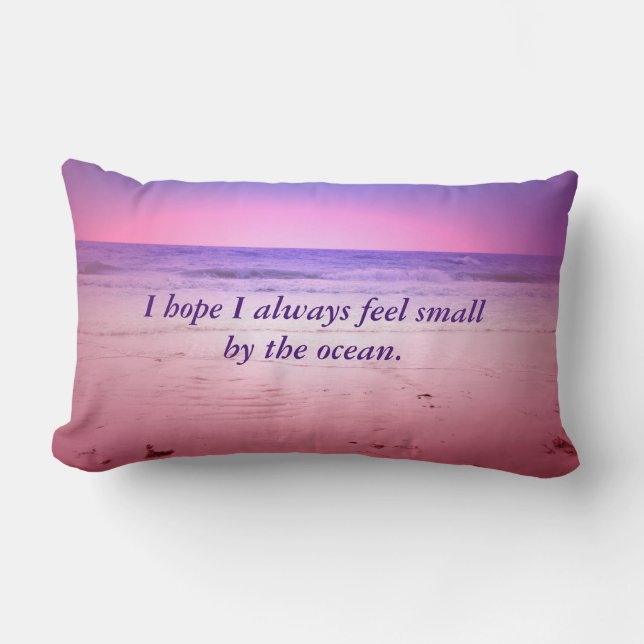 Coussin Rectangle Océan coucher de soleil avec citation (Recto)