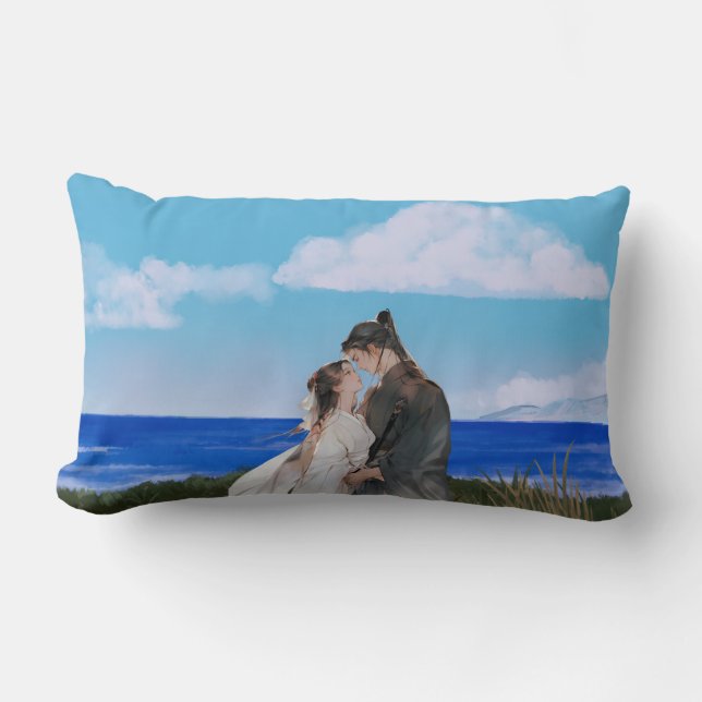 Coussin Rectangle Océan d'affection - Romantique (Recto)