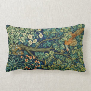 Coussin Rectangle Oiseau de faisan dans un arbre (par William Morris