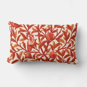 Coussin Rectangle Oiseau & grenade Art Nouveau, Mandarin Orange