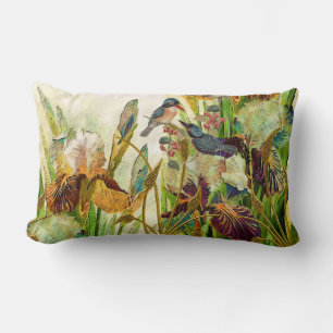 Coussin Rectangle Oiseaux et fleurs Lancer l'oreiller