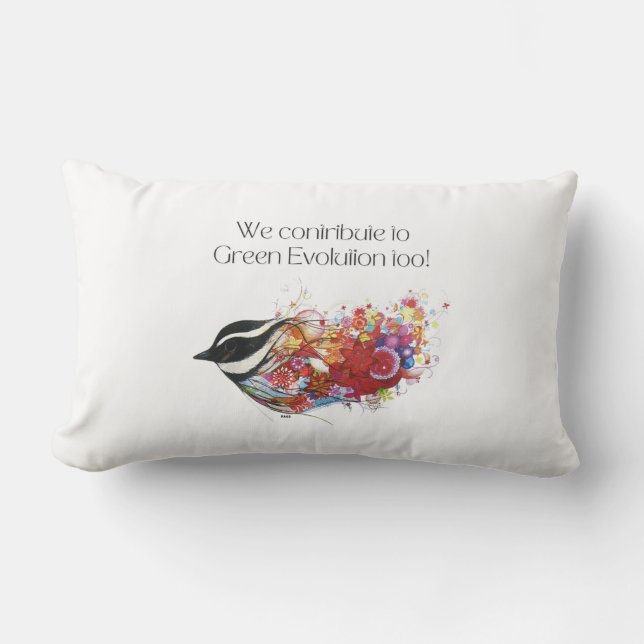 Coussin Rectangle Oiseaux : Nous contribuons aussi à l'évolution ver (Recto)