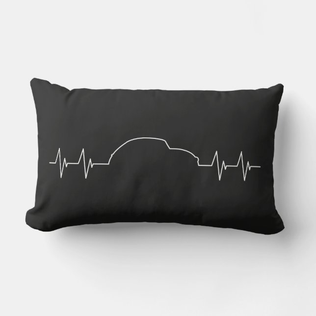 Coussin Rectangle Oldtimer 2cv rétro heartbeat (Recto)