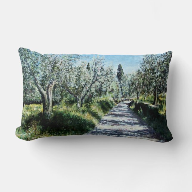 COUSSIN RECTANGLE OLIVIERS EN TOSCANE DE RIMAGGIO (Recto)