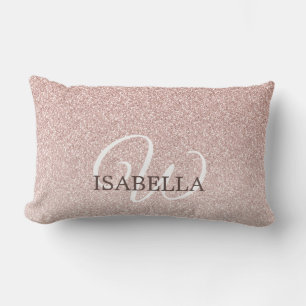 Coussin Rectangle Ombre de Parties scintillant rose vierge Nom perso