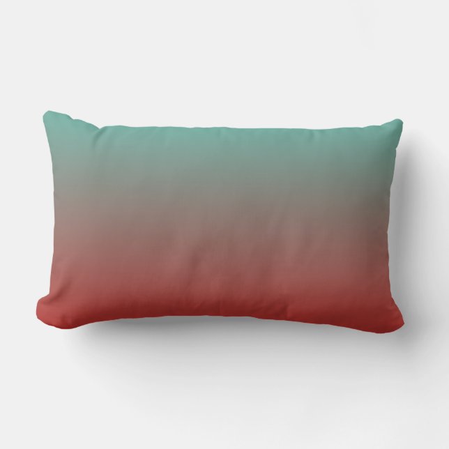 Coussin Rectangle Ombre rouge turquoise (Recto)