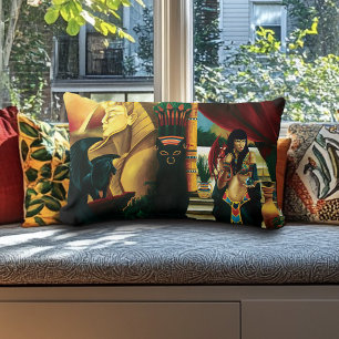 Coussin Rectangle Or Royal Doré Mythologie de la Reine de l'Égypte a