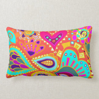 Coussin Rectangle Orange et CHAUX lombaires bilatérales folles de