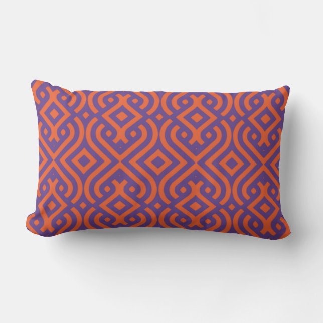 Coussin Rectangle Orange et conception pourpre (Recto)