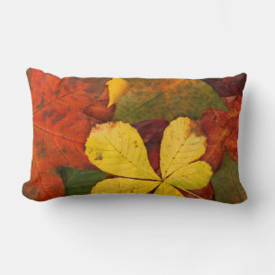 Coussin Rectangle Orange, Rouge, Jaune, Feuilles d'automne Accent Co