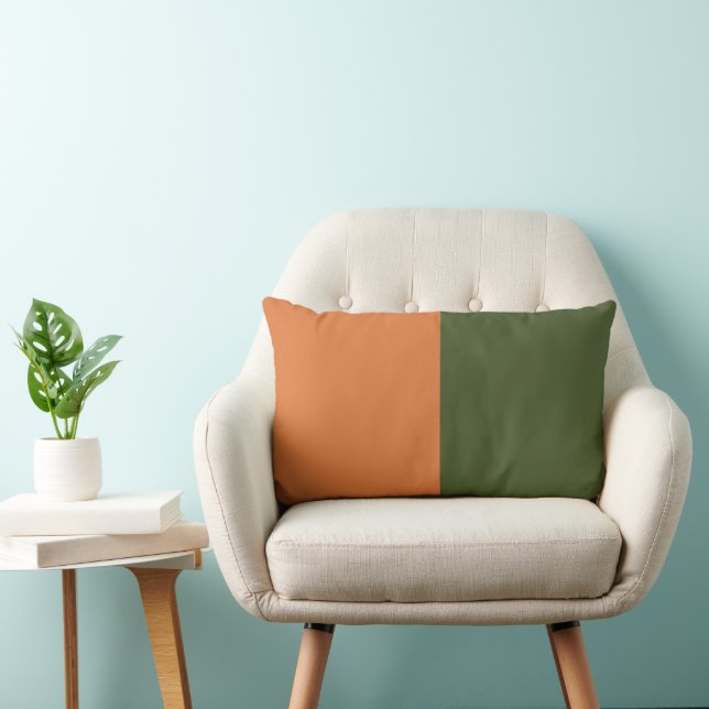 Coussin Rectangle Orange Vert Rétro (Chaise)