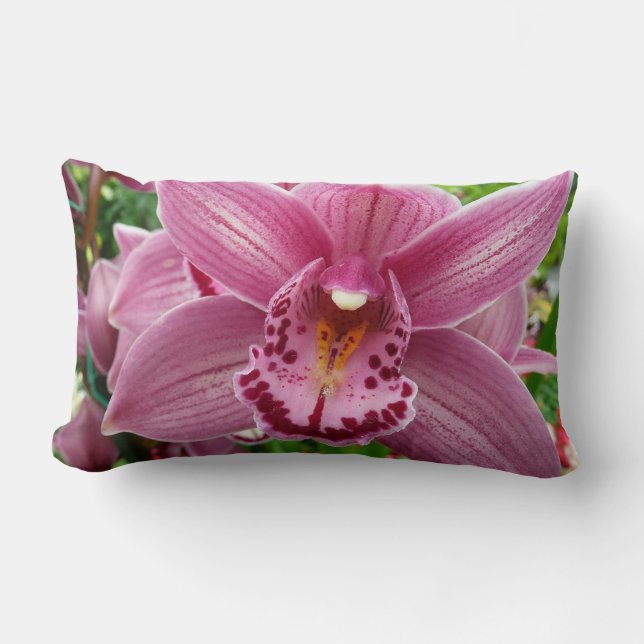 Coussin Rectangle Orchidée violette Élégante Florale (Recto)