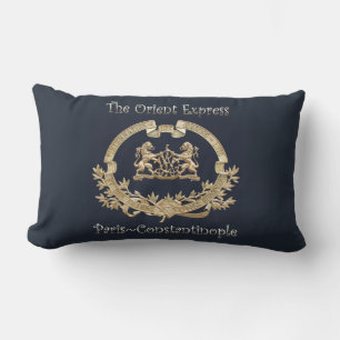 Coussin Rectangle Orient Express Train Logo~Paris/Constantinople ~