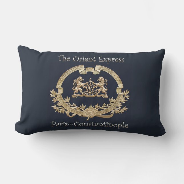 Coussin Rectangle Orient Express Train Logo~Paris/Constantinople ~ (Recto)