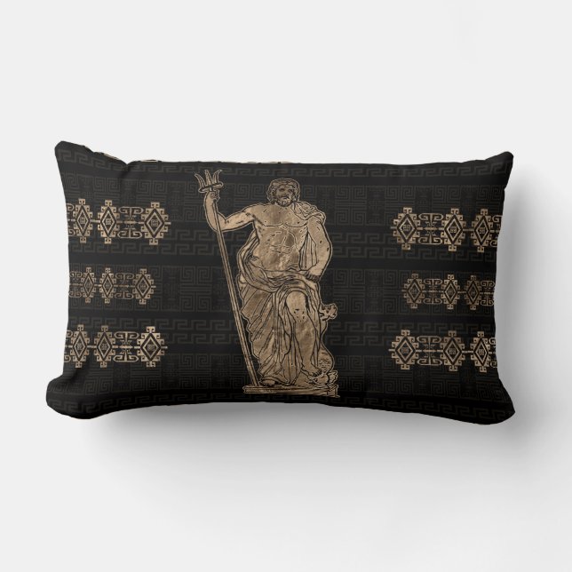 Coussin Rectangle Ornement de Poséidon et de Grecs Meander (Recto)
