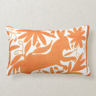 Coussin Rectangle Otomi âne, Hermes Orange