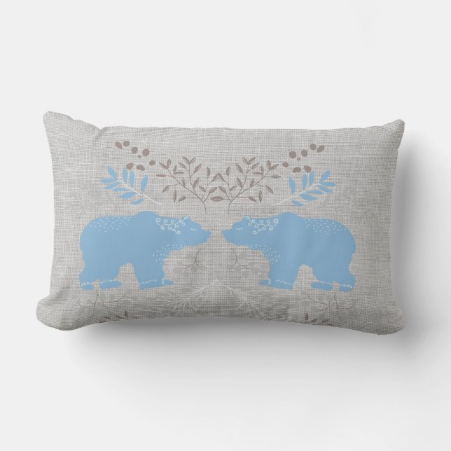 Coussin Rectangle Ours Bleus Scandia (Recto)