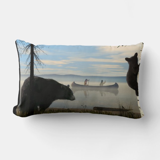 Coussin Rectangle Ours de plage (Recto)
