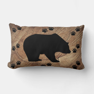 Coussin Rectangle Ours Noir Et Paniers Ours