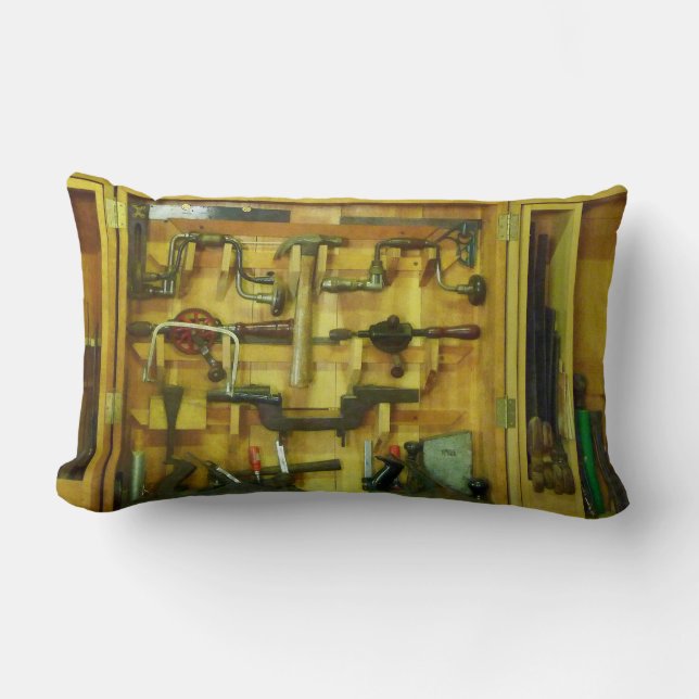 Coussin Rectangle Outils de travail du bois (Recto)