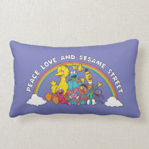 Coussin Rectangle Paix, amour et sésame Street