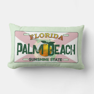 Coussin Rectangle Palm Beach Florida plaque d'immatriculation coussi