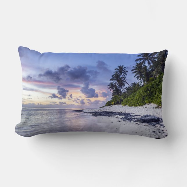 Coussin Rectangle Palmiers de sable tropicaux de Paradise Beach (Recto)