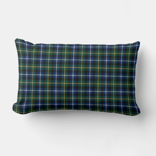 Coussin Rectangle Panier bleu foncé et vert MacNeil Clan Scottish Pl