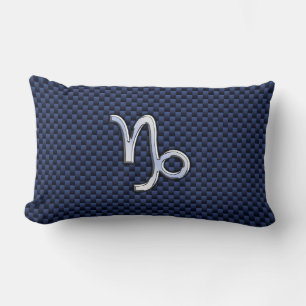 Coussin Rectangle Panneau Zodiac Capricorne d'argent Style Carbone b