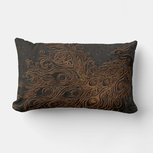 Coussin Rectangle Paon (Recto)