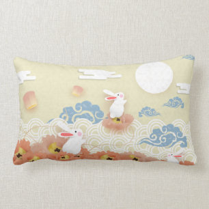 Coussin Rectangle Papercut Mid Autumn Bunnies, Lotus, Lune