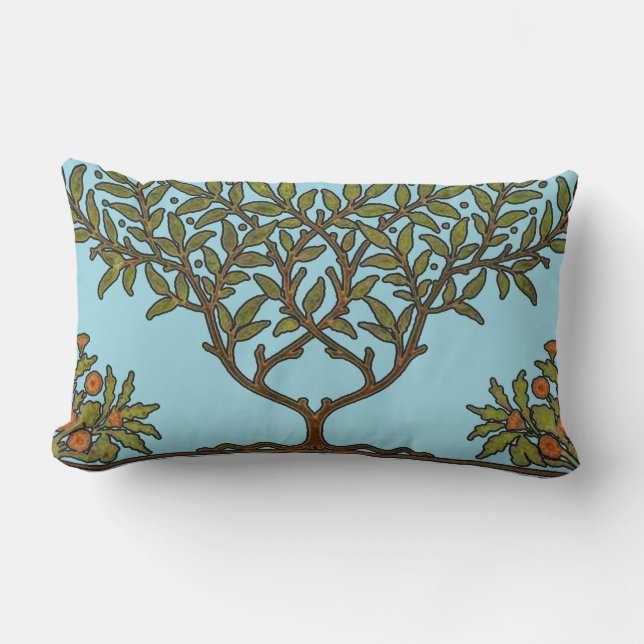 Coussin Rectangle Papier peint frise d'arbre de William Morris (Recto)