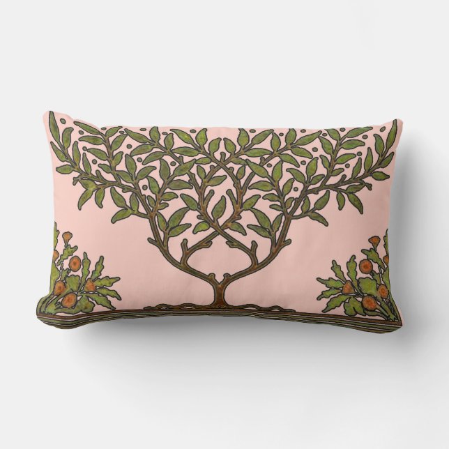 Coussin Rectangle Papier peint frise d'arbre de William Morris (Recto)