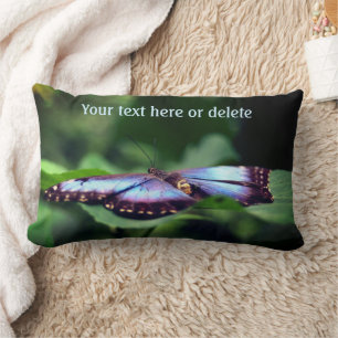 Coussin Rectangle Papillon Bleu de la Nature Personnalisé