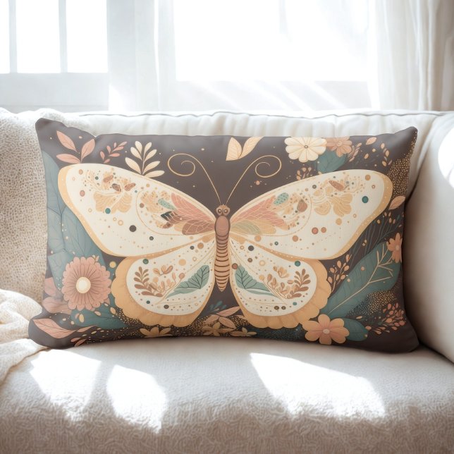 Coussin Rectangle Papillon Boho (Créateur téléchargé)
