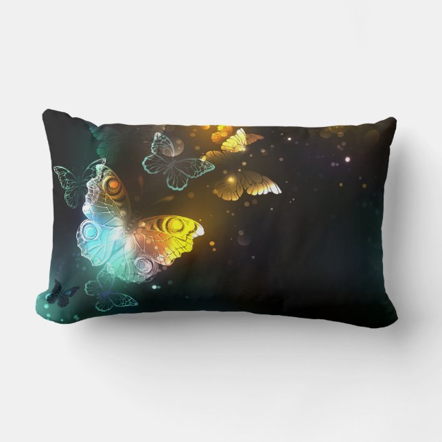 Coussin Rectangle Papillon lumineux et papillons de nuit (Recto)