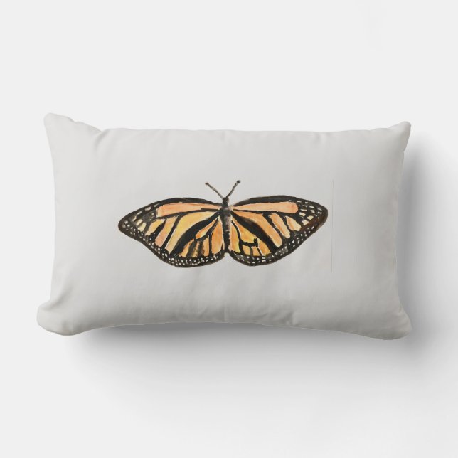 Coussin Rectangle Papillon Monarque Peinture de Throw Pillow (Recto)