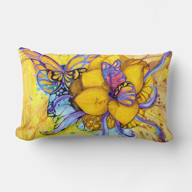 Coussin Rectangle Papillons Lancer l'oreiller (Recto)