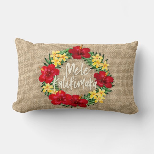 Coussin Rectangle Paradis Tropical Hawaiian Holiday Wreath Reverse (Recto)