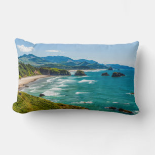 Coussin Rectangle Parc d'État Ecola, Oregon. Panorama du Croissant