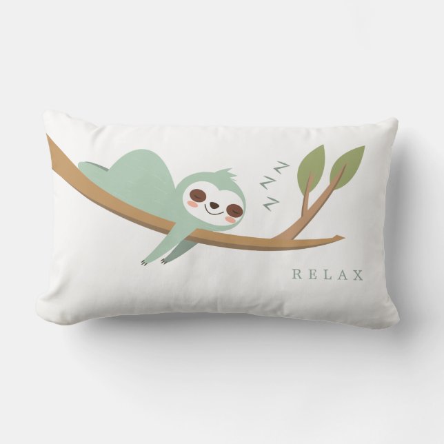 Coussin Rectangle Paresseux Heureux Relaxez-vous (Recto)