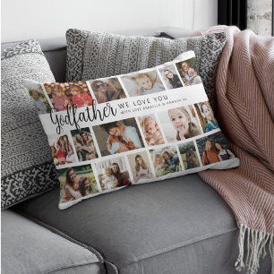 Coussin Rectangle Parrain personnalisé 18 Photos Collage